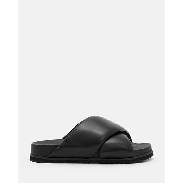 Allsaints Australia Womens Saki Crossover Leather Sandals Black AU16-921